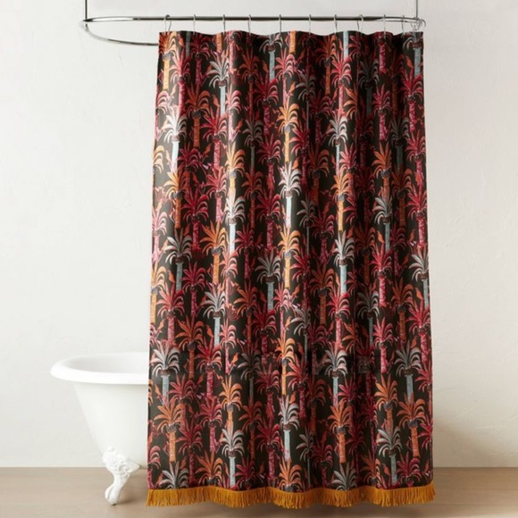 Opalhouse Bath Palm Blake Street Shower Curtain Tropical Black
